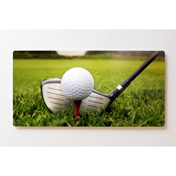 Ebern Designs Backlight Motif Wall Picture Golf Ball Clubs